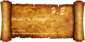 Hudák Elemér névjegykártya